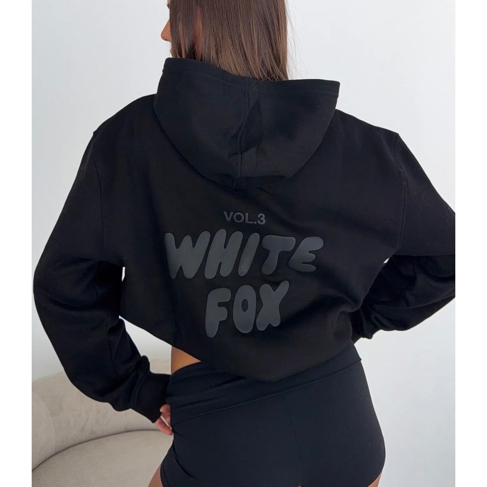 White Fox Boutique Offstage Hoodie Vol.3 Onyx Black Oversized S/M NEW+ Keychains
